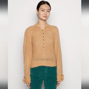 We The Free, Free People Snowdrift Pullover, Color Camel Heather, Size Large.
